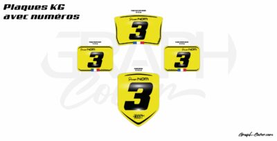 PLAQUES AVEC NUMERO POUR KARTING KG