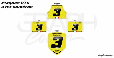PLAQUES AVEC NUMERO POUR KARTING OTK