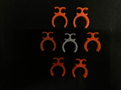 K345 SUPPORT 2 DURITES OUVERTES Ø9 CLIPS Ø23