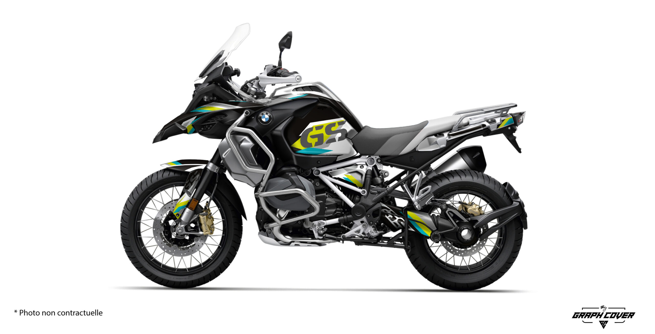 BMW-R1200-GS-ADVENTURE-2013-2017-Alpha-pistache-3D Optez pour un kit déco dynamique et moderne pour votre BMW R 1200 GS Adventure avec des formes géométriques audacieuses. Tous nos kits sont personnalisable