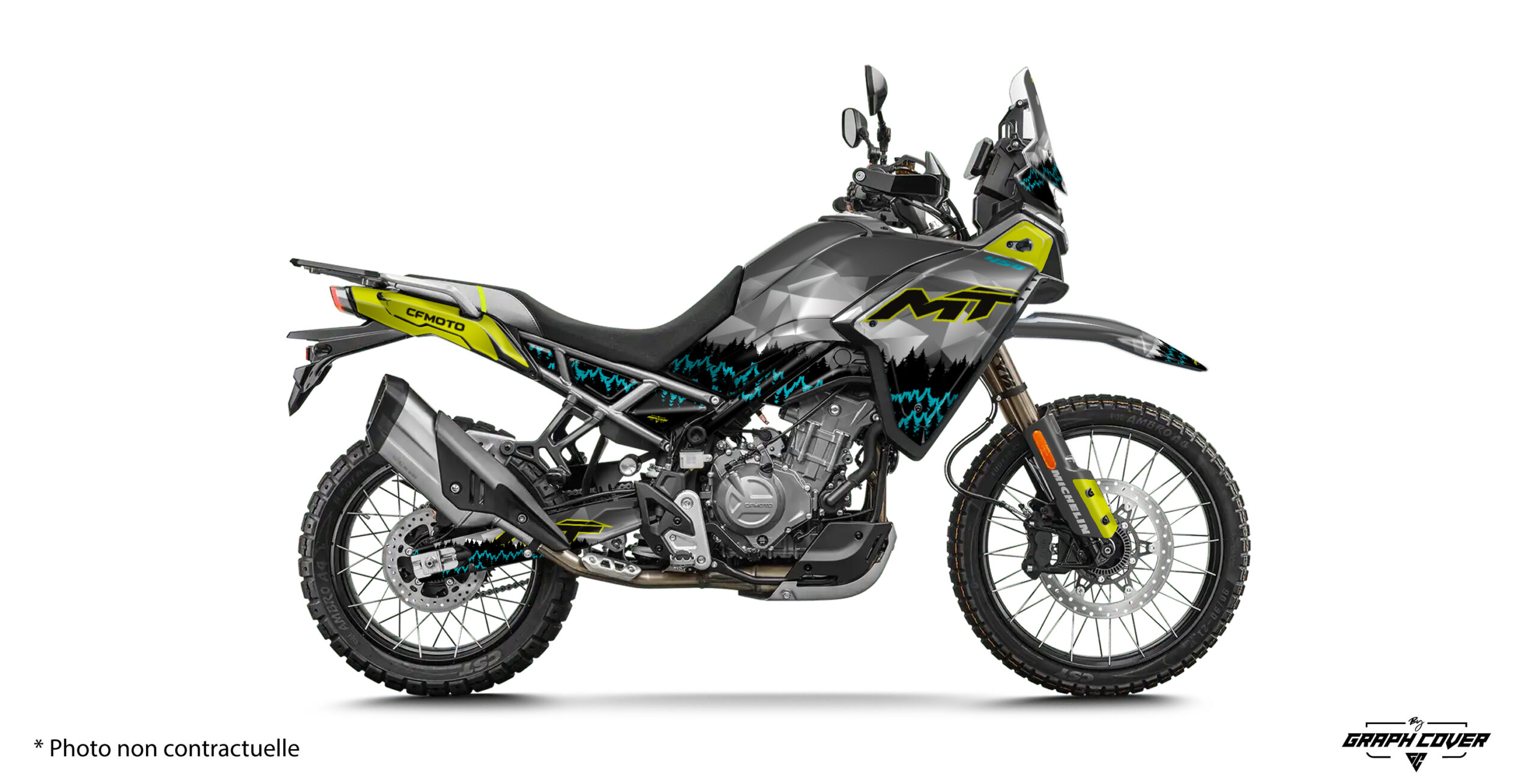 CF-Moto-450-MT-2024+-wood-pistache-3D Le kit déco CF Moto 450 MT sportif-aventure audacieux et captivant, idéal pour les amateurs de sensations fortes et d'évasion en plein air.