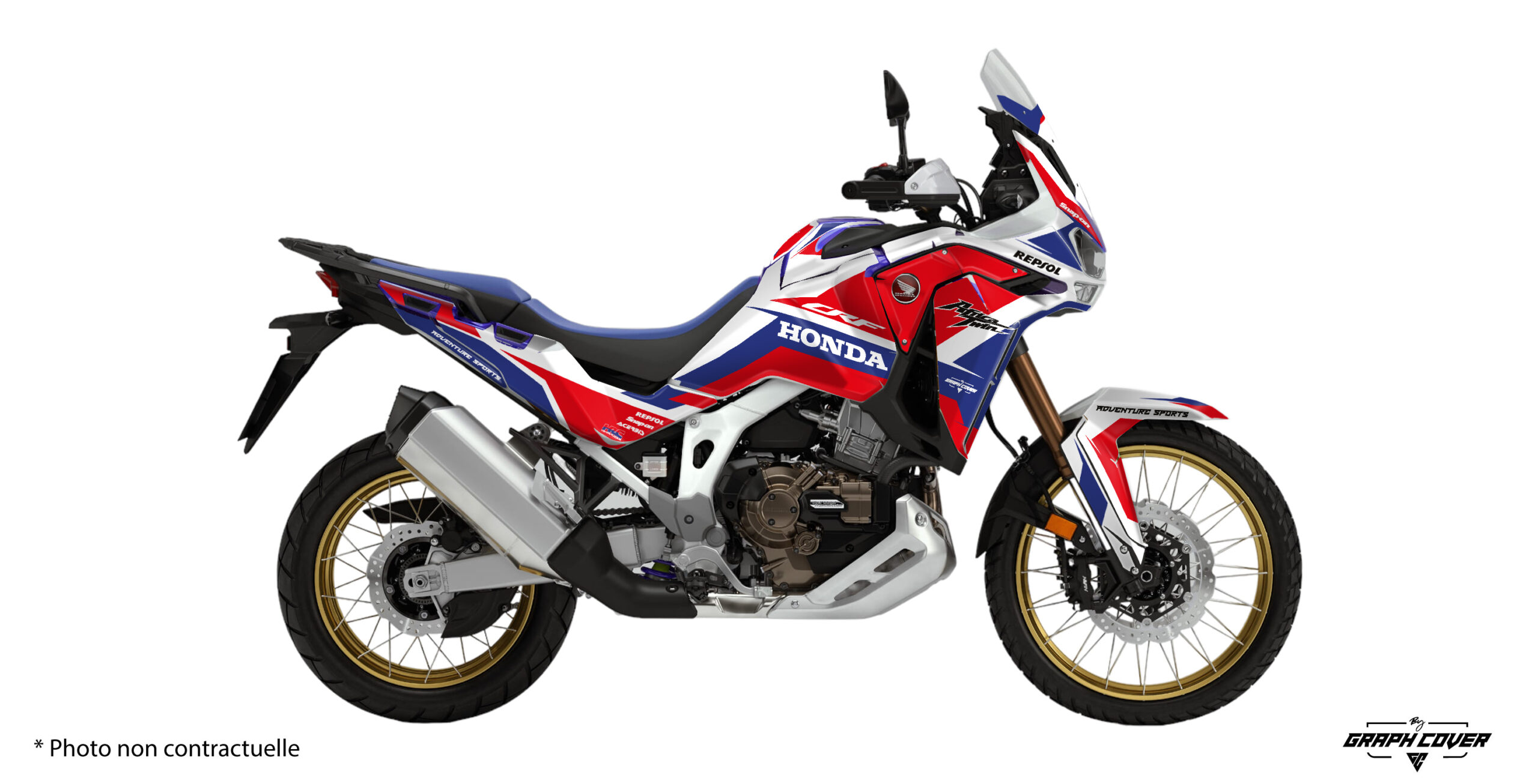 HONDA-AFRICA-TWIN-ADV-SPORT-1100L-2020-2023-Nahdo-blanc-3D Ce kit déco permet aux passionnés de tout-terrain d’afficher fièrement une Africa Twin Adventure Sports prête pour l’aventure avec un look de compétition.
