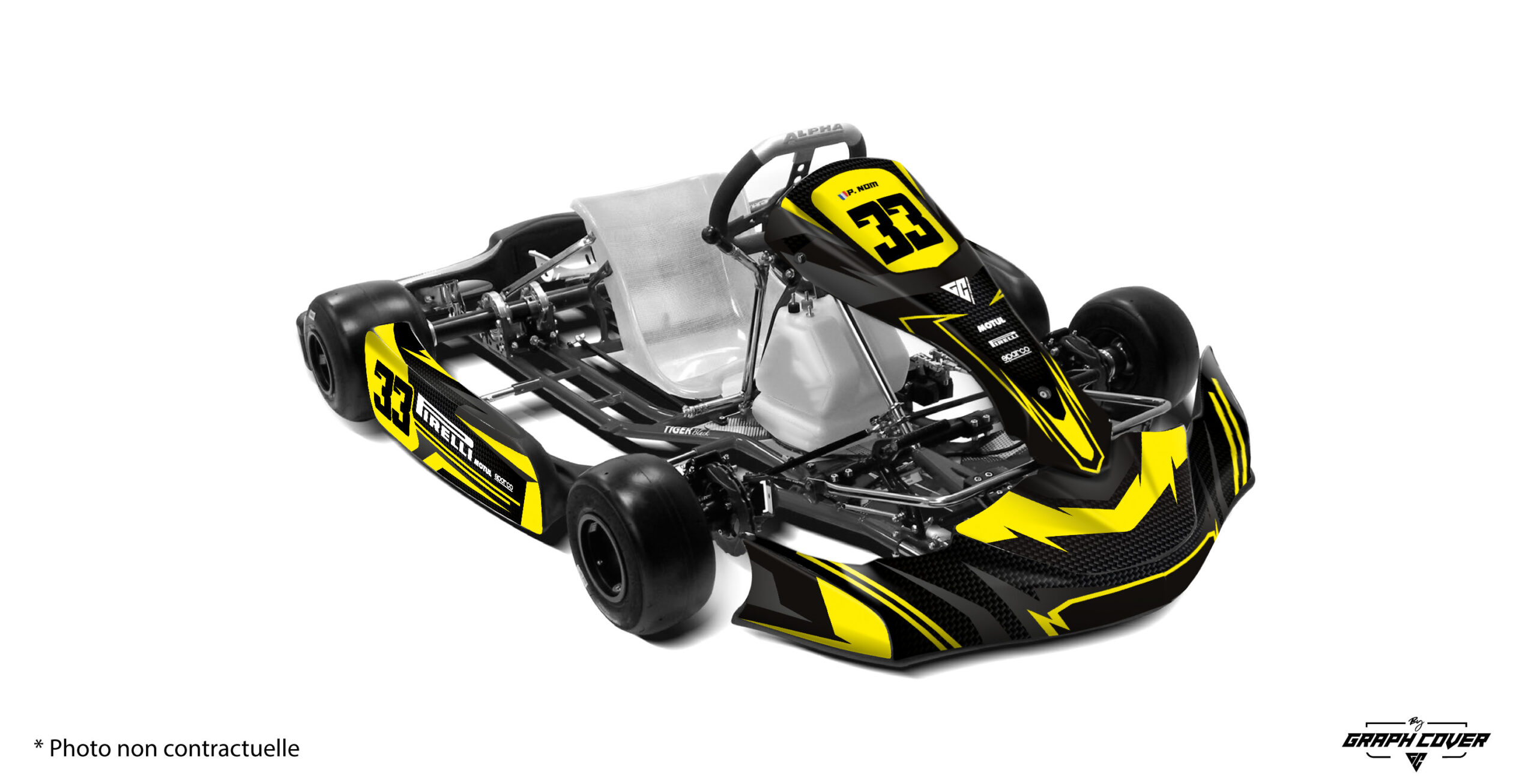 KG-FP7-Kirin-Noir-Jaune-3D Découvrez le Kit Kirin, un kit déco exclusif conçu pour les pilotes exigeants. Ce kit est spécialement développé pour les carrosserie KG FP7.