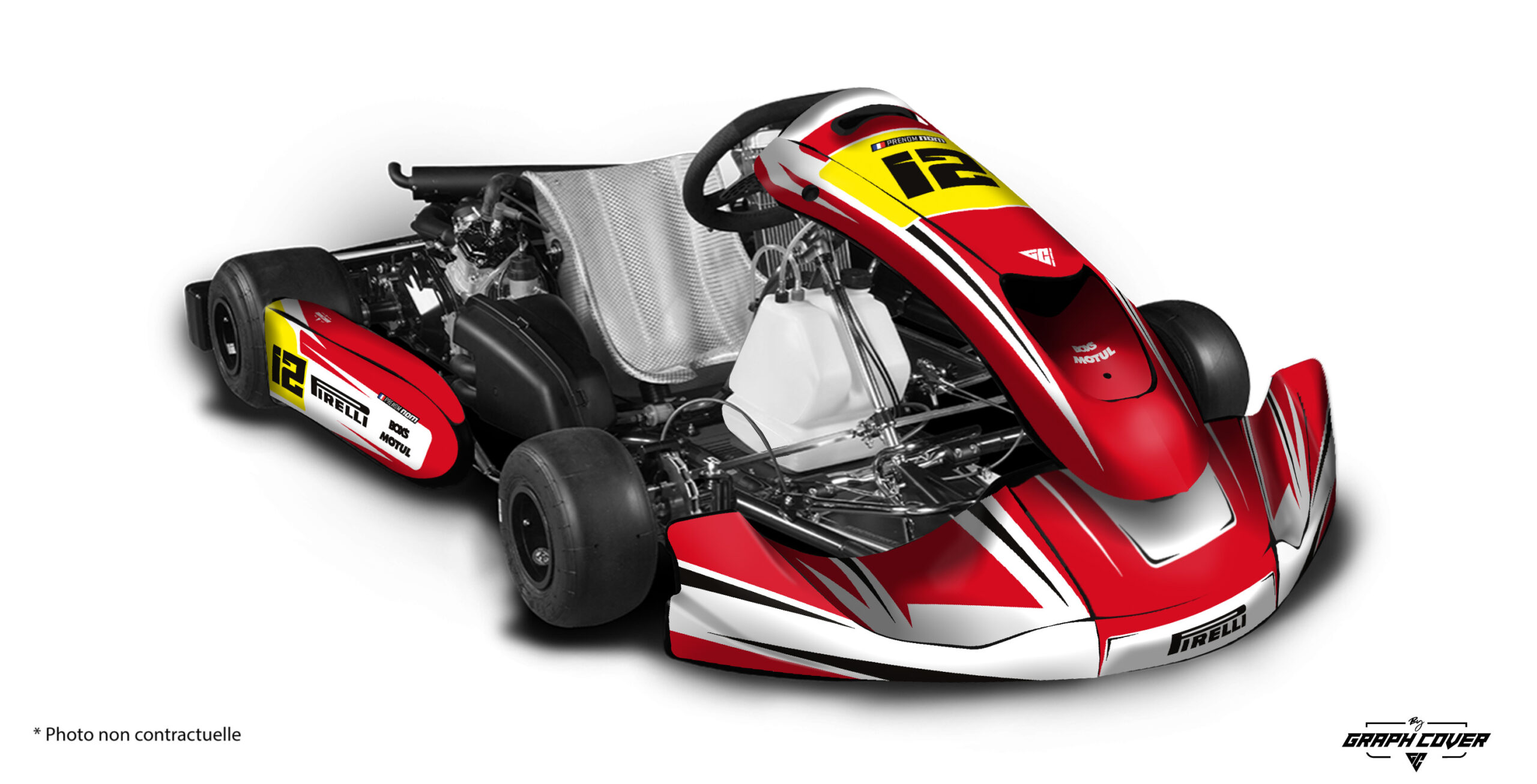 karting-deco-KG-508-Thunder-rouge-3D Kit déco karting Thunder : design sportif, durable, et personnalisable pour un look de compétition unique. Disponible en plusieurs couleurs.