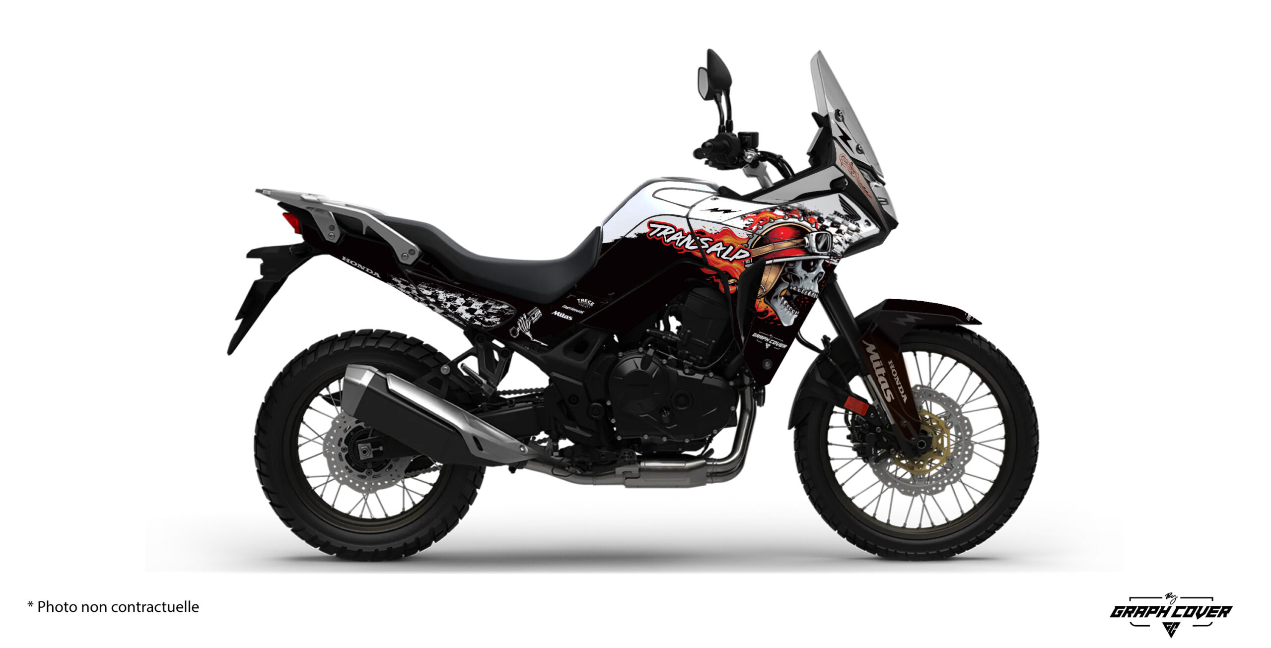 HONDA-XL-750-TRANSALP-2023+-SKIRE-Blanc_3D Élevez le style de votre Honda avec le kit déco Transalp "Skire",