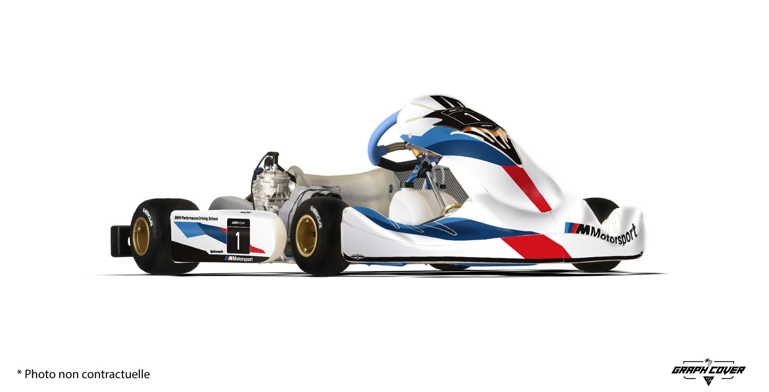 OTK-M11-Safety-Blanc-3D Sublimez votre kart avec notre kit graphic OTK M11, inspiré de l'univers BMW. Disponible en deux variations distinctes, blanc ou noir.