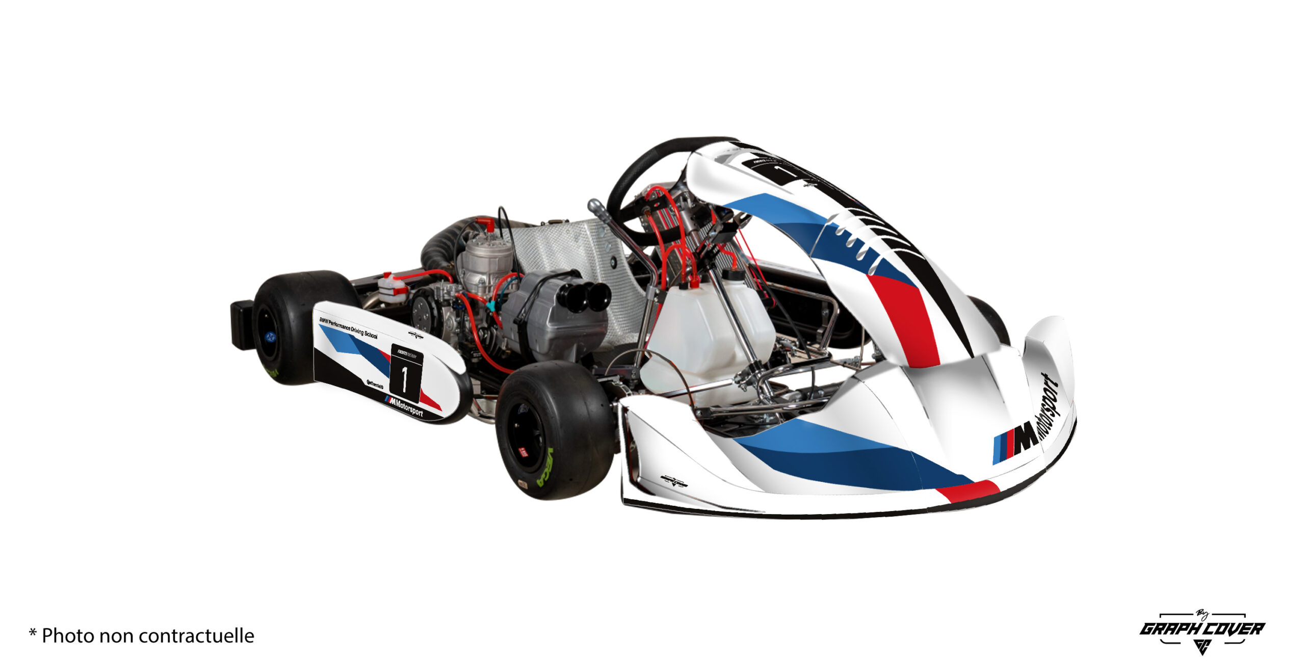 KG-509-Safety-Blanc-3D Le Kit Déco KG 509 "SAFETY" est conçu pour les pilotes qui veulent allier performance et style sur la piste. Expédition sous 48h (hors options).