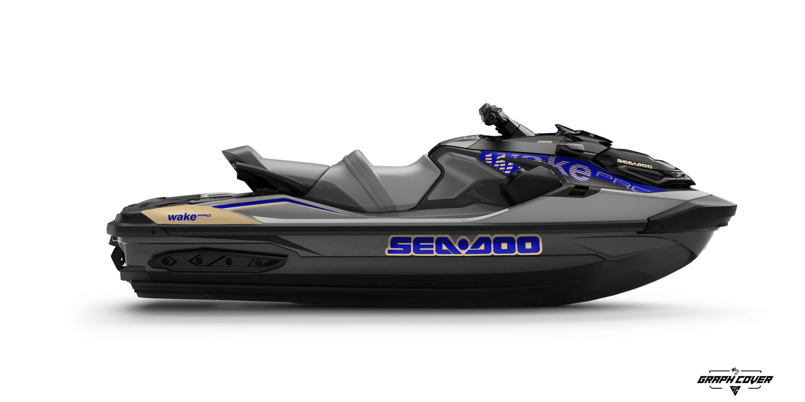 Wake-Pro-230-Shred-Bleu-Sable-3D Offre un style puissant à ton jet-ski avec notre kit déco partiel Wake Pro de la gamme Cut Series ! Un résultat léger mais percutant.