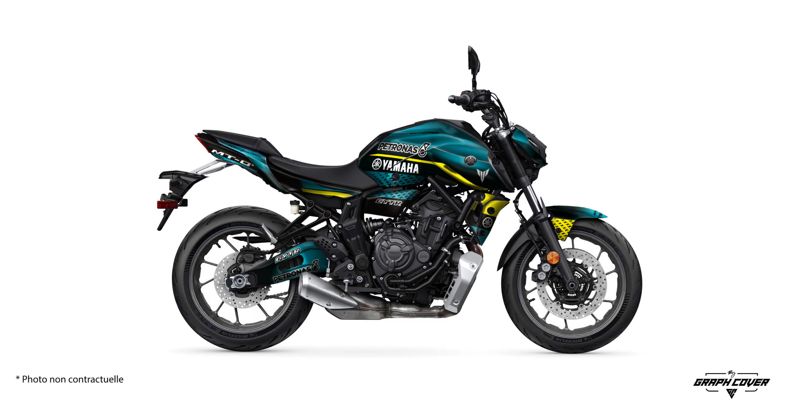 Stickers Yamaha MT-07. Faites entrer l’univers de la F1 sur deux roues avec notre tout nouveau kit déco Franz, inspiré de l’écurie Mercedes Petronas.
