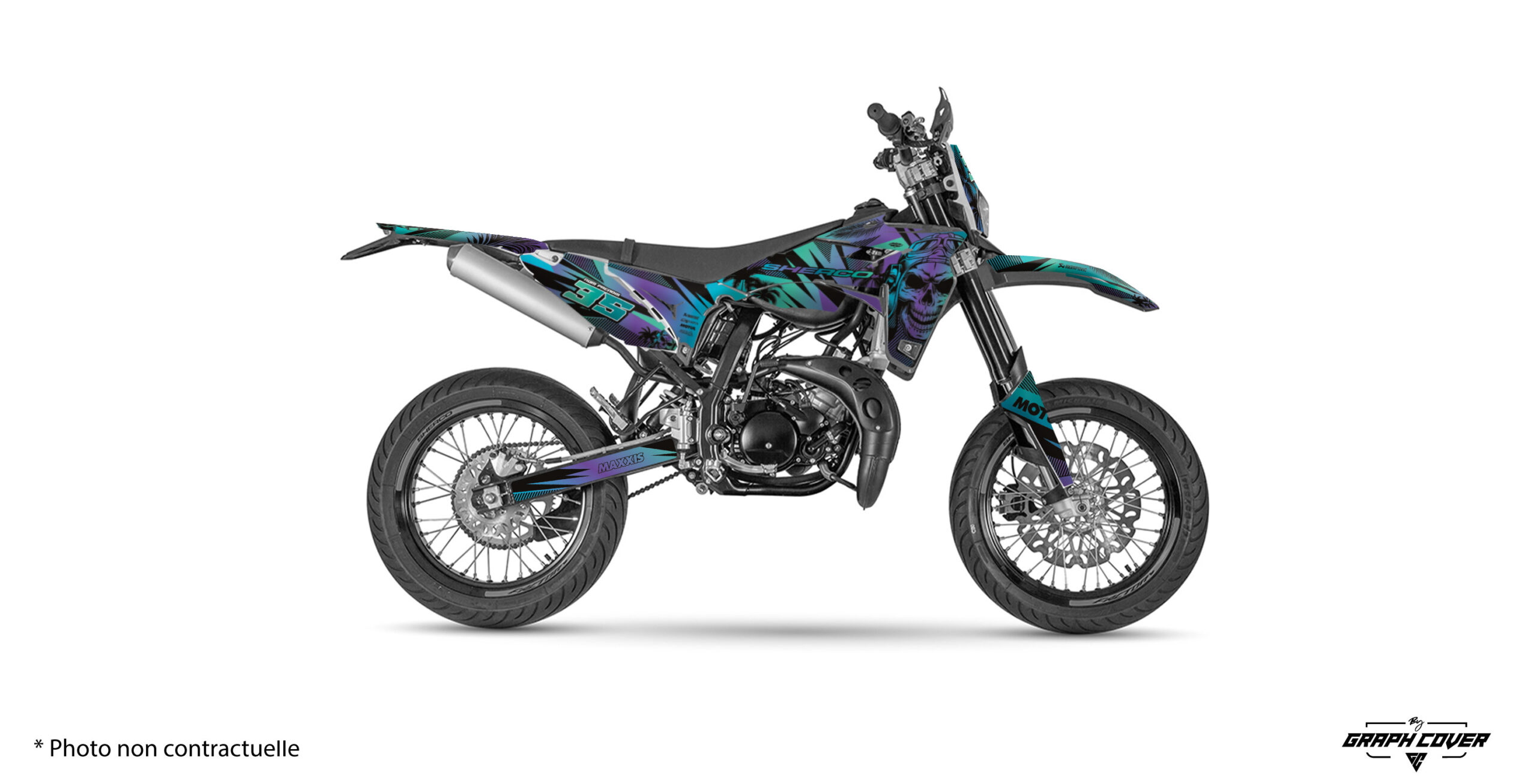 Transforme ta Sherco en machine de caractère avec le Kit déco SM 50cc au design Skinoo. Expédition rapide avec suivi. Fabrication française