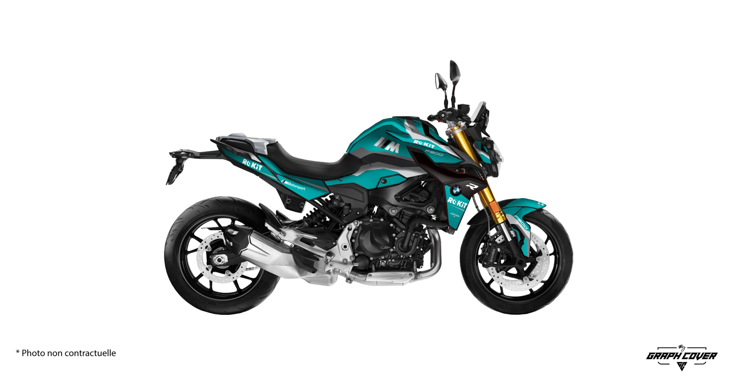 BMW-F900R-19+-Tikor-Turquoise-3D Apportez une touche unique à votre BMW F900 R avec le kit déco Tikor, un habillage pensé pour sublimer les lignes sportives de votre roadster.