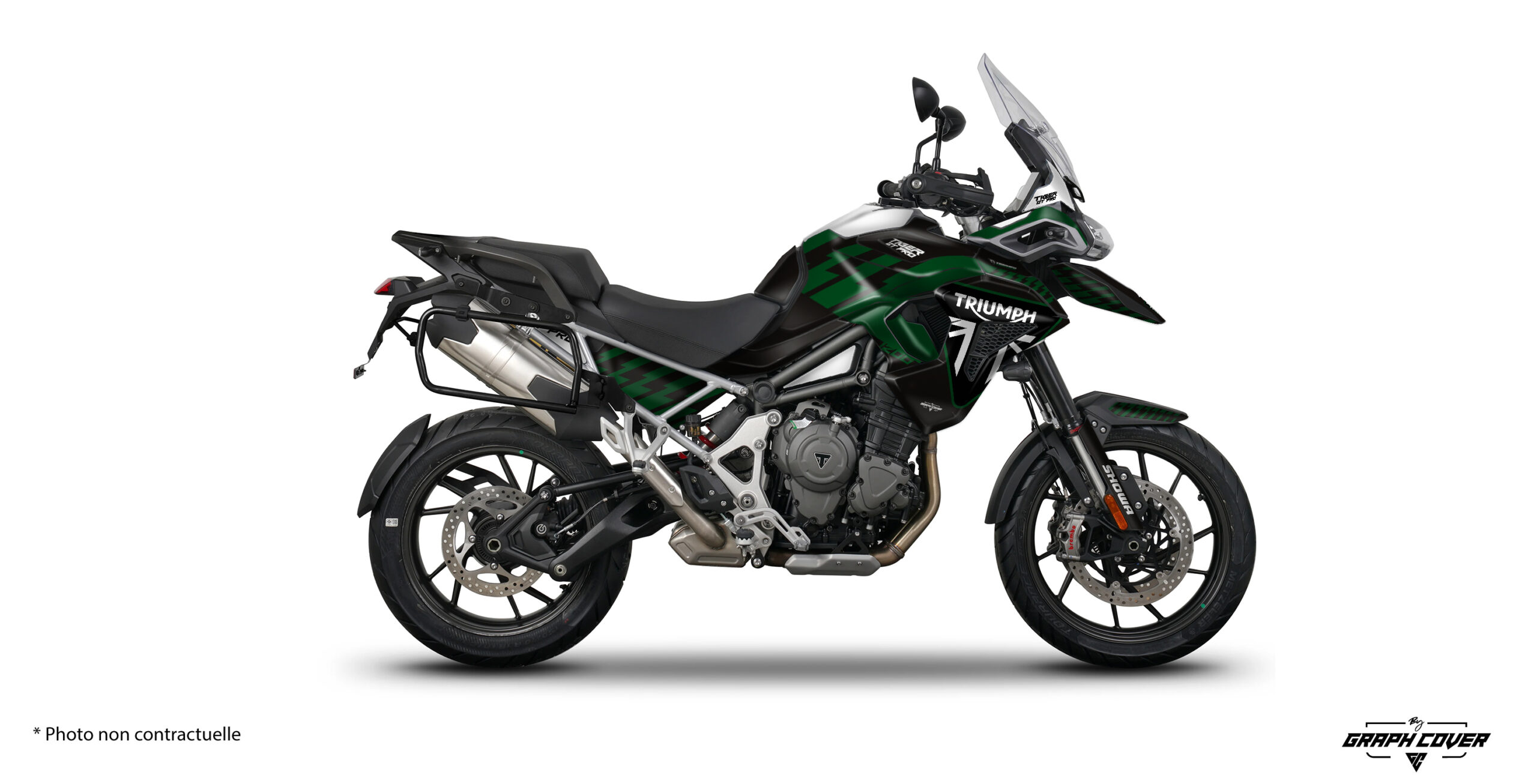 Donnez une identité forte à votre trail avec le kit déco Tiger 1200 design Thunder. Pensé pour la Triumph Tiger 1200 GT Pro