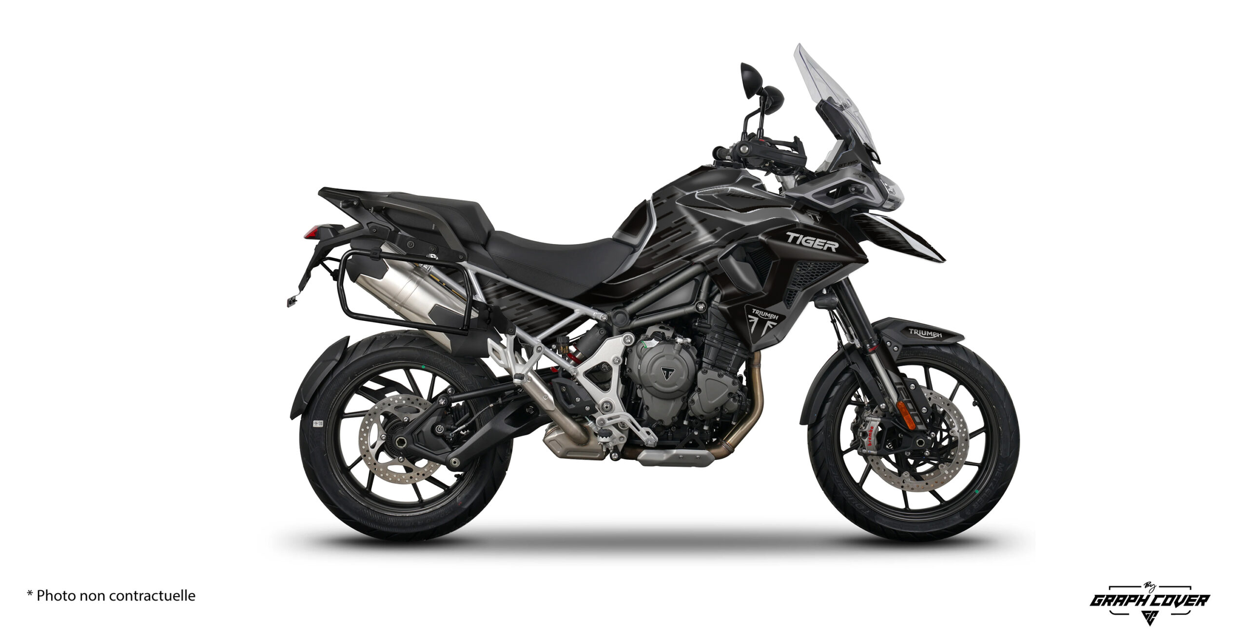 Triumph-Tiger-1200-GT-Pro---22+-Walky-Noir-3D Pensé pour les passionnés d’aventure et de style, cet Habillage moto Tiger transforme votre trail en une machine racée et moderne.