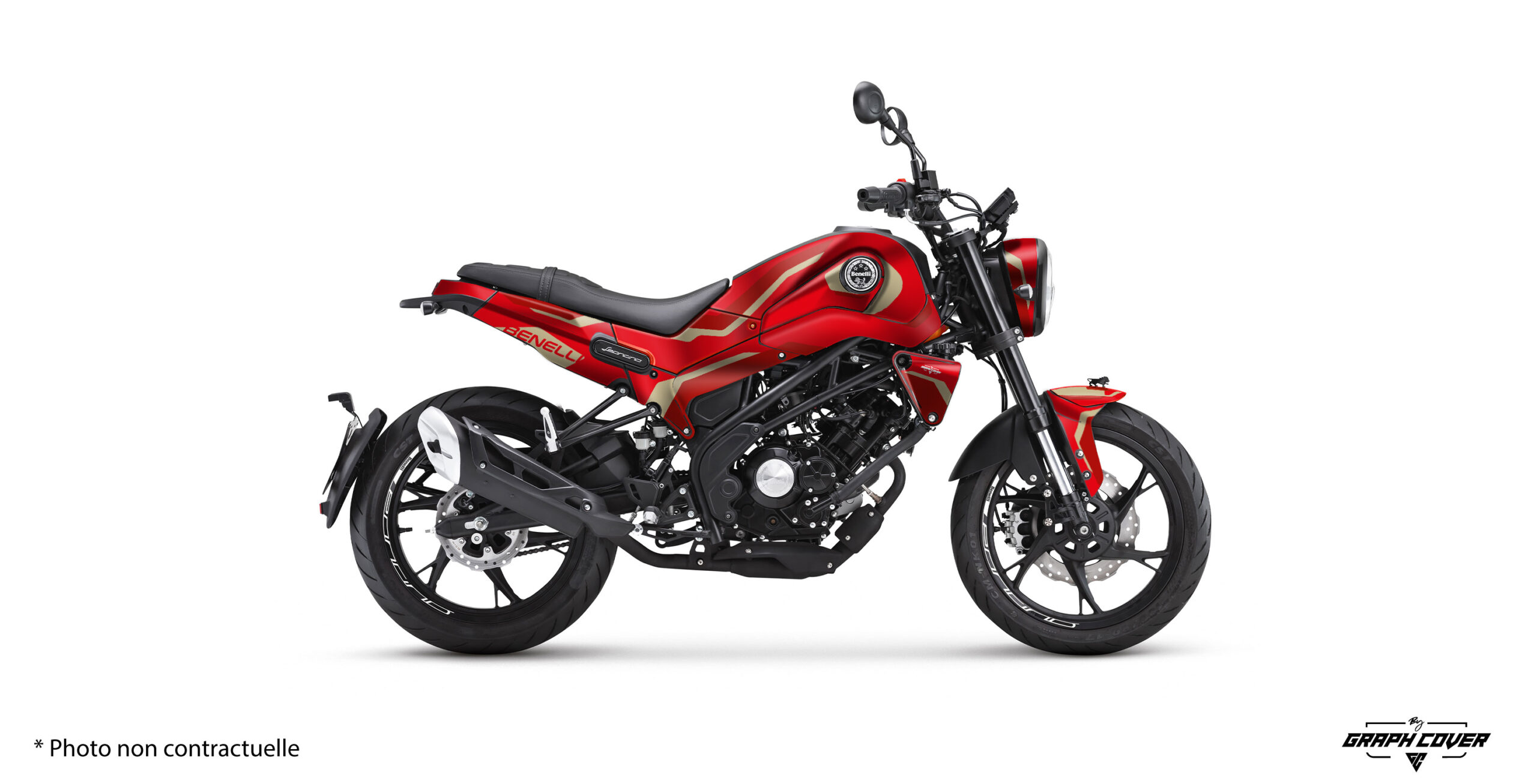BENELLI-LEONCINO-125-250-2019-2025-Haroc-Rouge-3D Offrez un style affirmé à votre deux-roues avec ce sticker moto Benelli Leoncino Haroc, pensé pour les modèles 125 et 250.