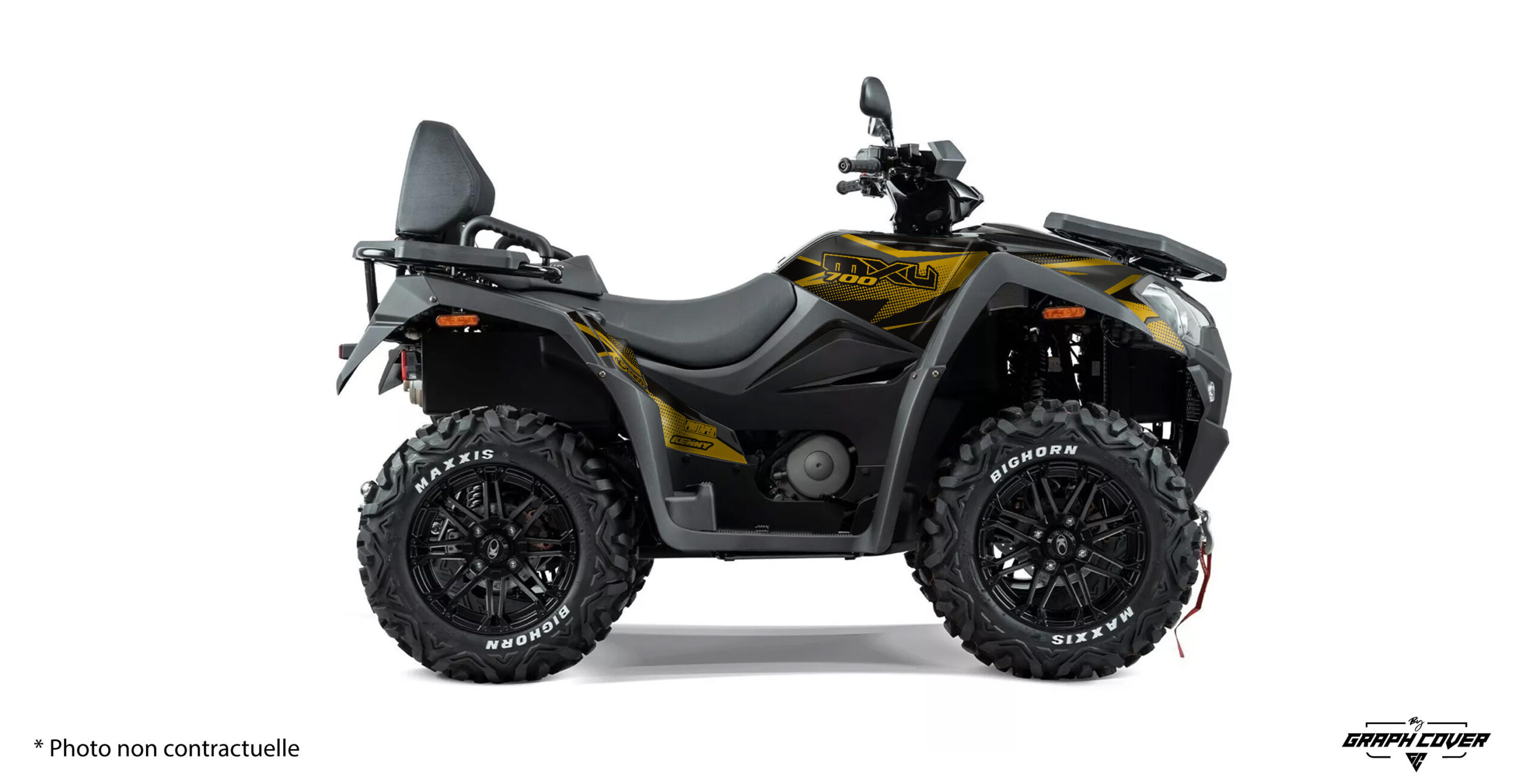 MXU-550-700---2019-Shine-Jaune-3D Sublime ton quad avec le Kit déco MXU 700 – Design Shine, une création signée Graph Cover spécialement conçue pour les Kymco MXU 550 et 700.