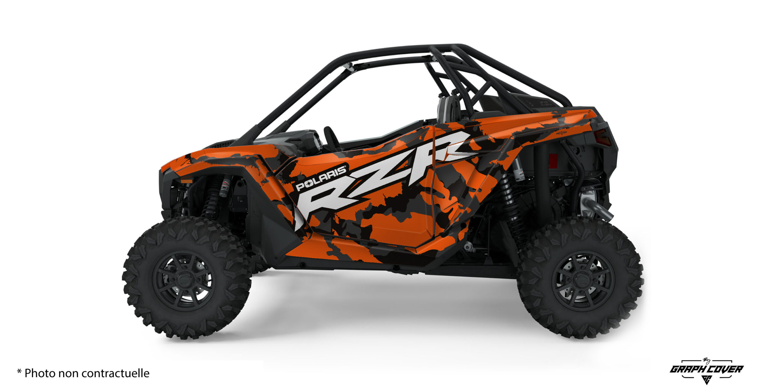 POLARIS-RZR-PRO-S-PRO-R-PRO-XP--25+-Stealth-Orange-3D Impose ton style et affirme ta présence sur chaque terrain avec le Kit déco RZR Pro XP– Design Stealth qui s’inspire des motifs militaires contemporains.