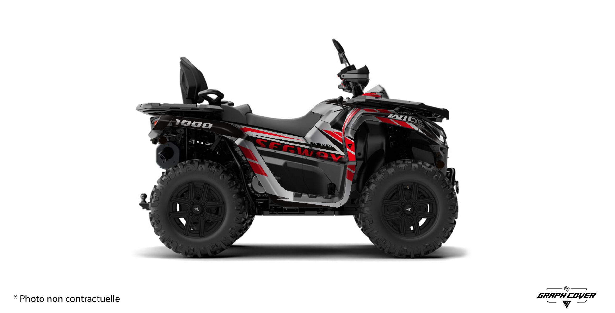 Segway-Snarler-AT10-L---25+-Stark-Gris-Rouge-3D Redéfinis le look de ton quad avec le Stickers Snarler AT10 – Design Stark, une création originale Graph Cover pensée pour allier esthétique et robustesse.