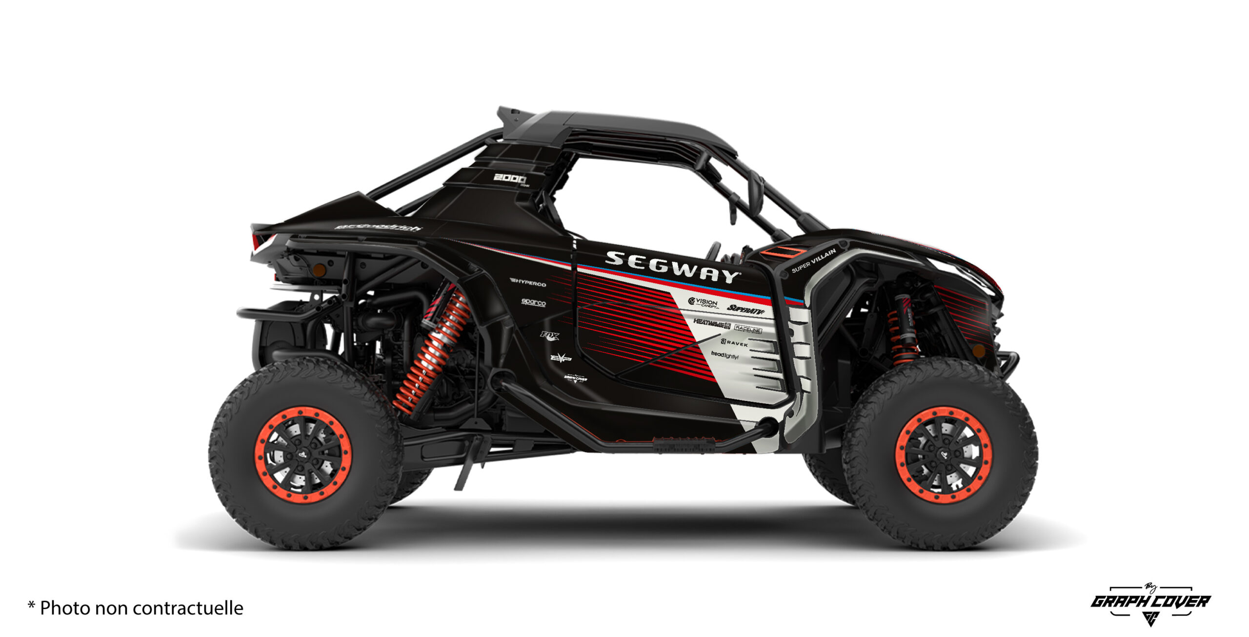 Élève ton Segway Super Villain au rang de buggy de compétition avec le Sticker Segway SX20 Turbo design APEX. Inspiré directement des Buggy du Dakar.