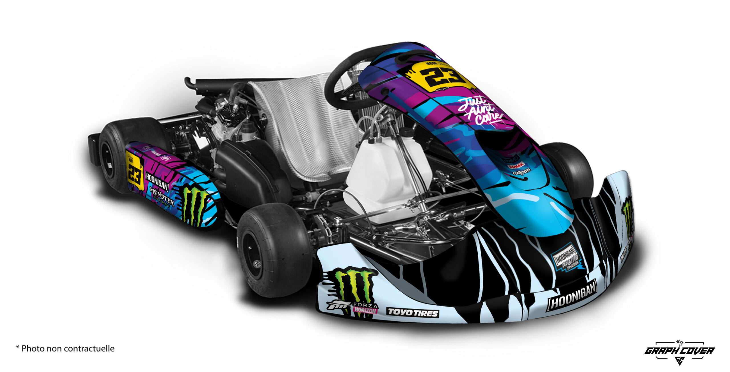 508-KB-Ara_3D Déco karting sodi KB Ara pour KG 508 par Graph Cover. Style hoonigan inspiré, design percutant et personnalisation complète pour un kart au look racing unique.