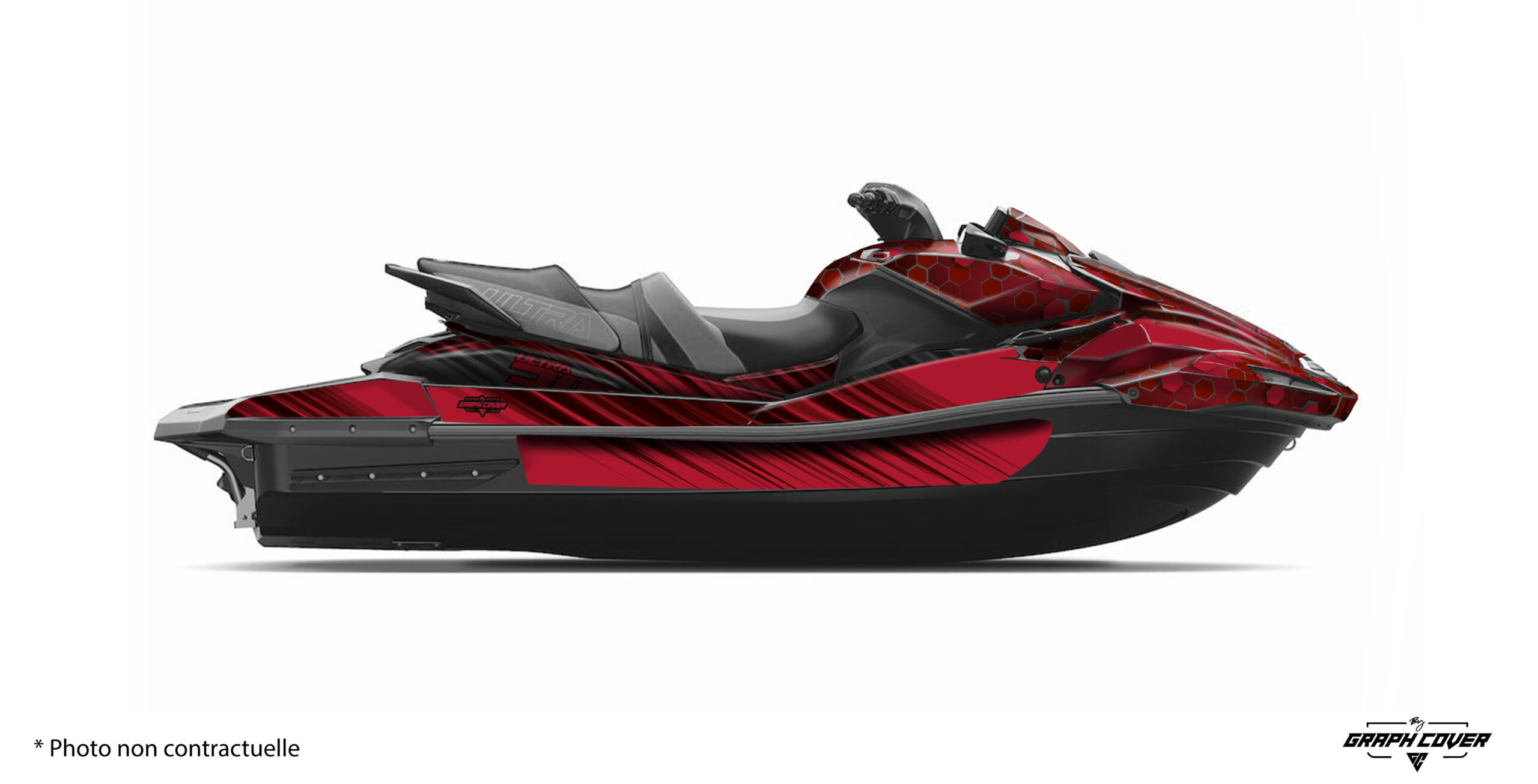 Kit déco Kawasaki-Ultra---23-à-24(OK)-Vantor-Rouge-3D Kit déco Ultra 310 Vantor pour Kawasaki Ultra. Design sportif, personnalisable, finitions premium et qualité professionnelle Graph Cover pour un style unique sur l’eau.