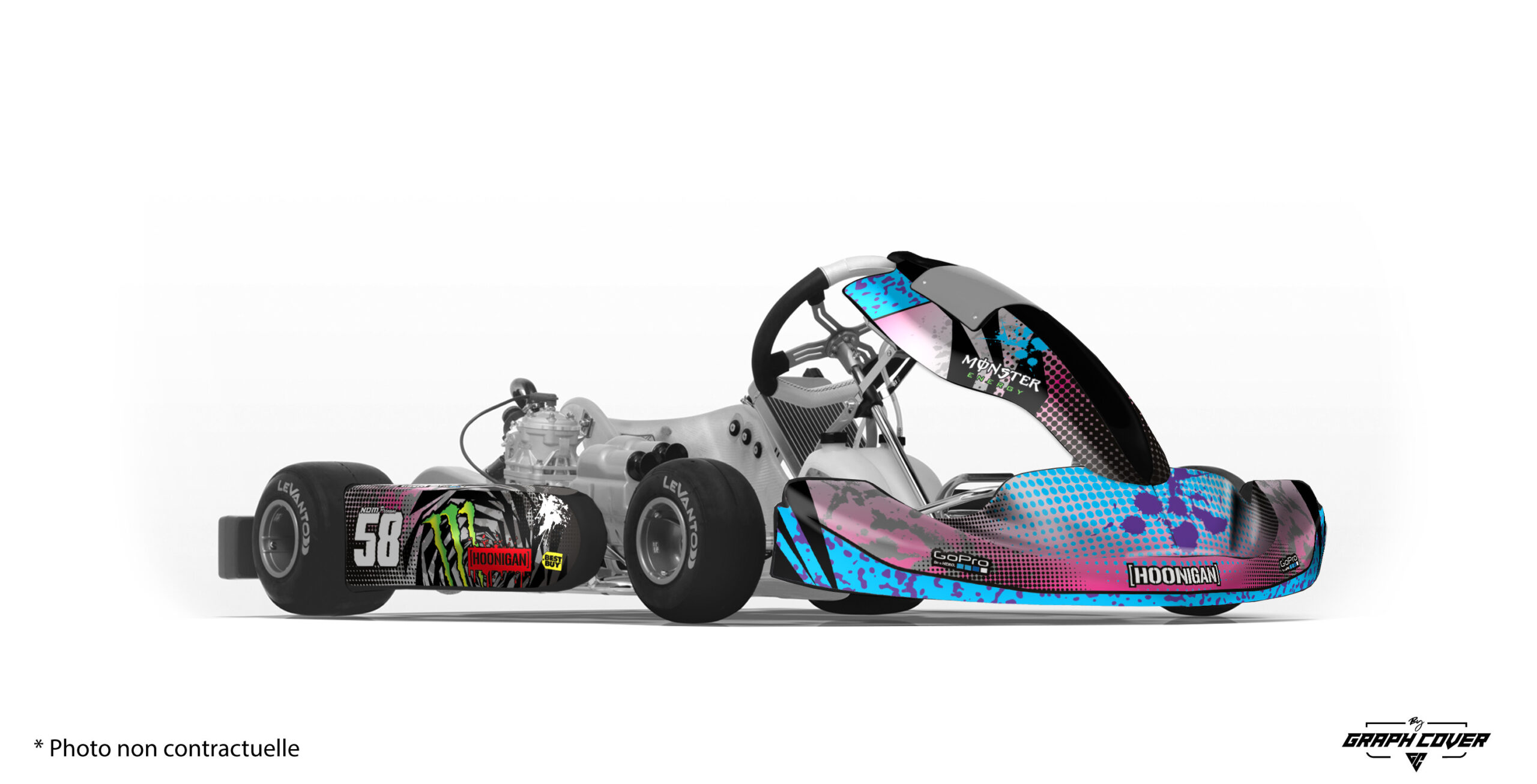 OTK-M10-Gymkhana_3D Le Kit déco OTK M10 hoonigan Gymkhana transforme ton kart en machine de course, directement inspirée de l’univers visuel des voitures Hoonigan de Ken Block.