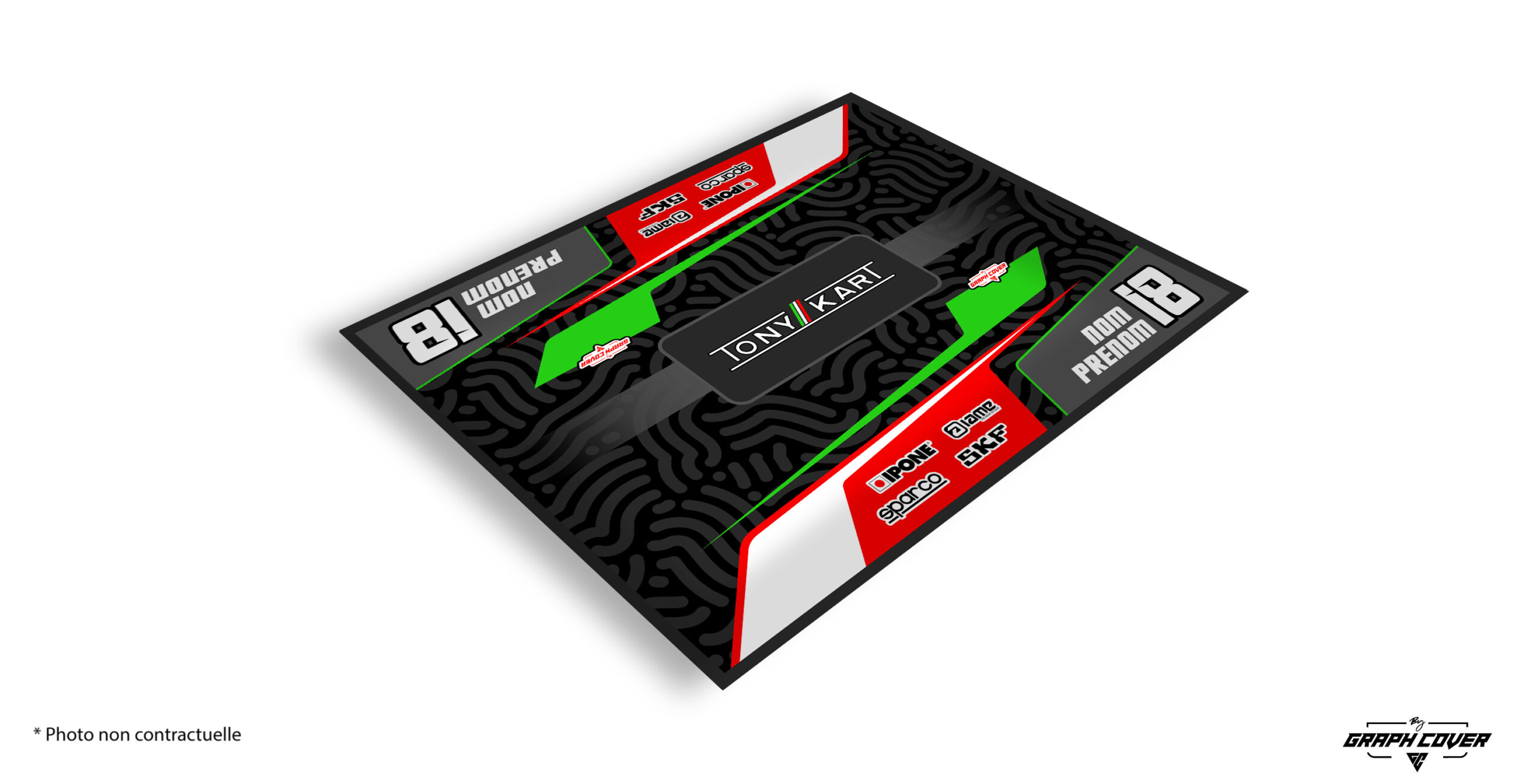TAPISKARTINGMODEL2TONYKARTREDV150x190_3D Le Tapis karting Tony kart est la solution idéale pour sécuriser et valoriser ton espace paddock. Il protège efficacement le sol des hydrocarbures.