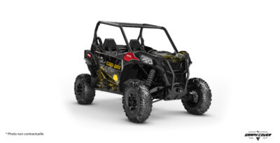 Décoration Can Am Maverick Sport Sandstorm : kit déco full pour SSV Can-Am Maverick Sport et Trail. Design off-road personnalisable, options portes et toit, finitions au choix.