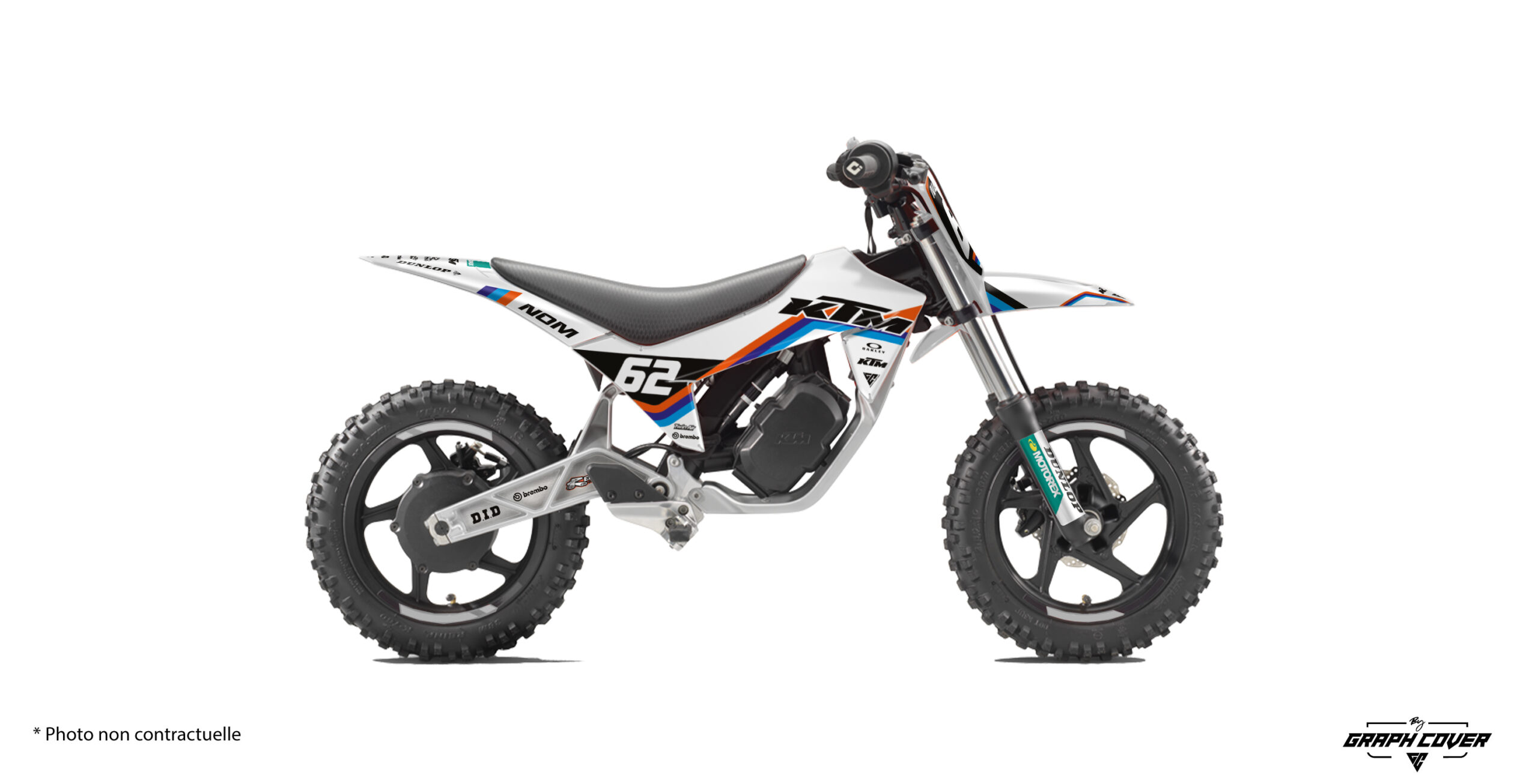 Kit-déco-KTM-SX-E2-24+-Blanc-3D Le Kit déco Motocross KTM SX E2 Heritage s’inspire directement de l’ADN racing de la marque autrichienne. Disponible sur des plus grosses cylindrées.