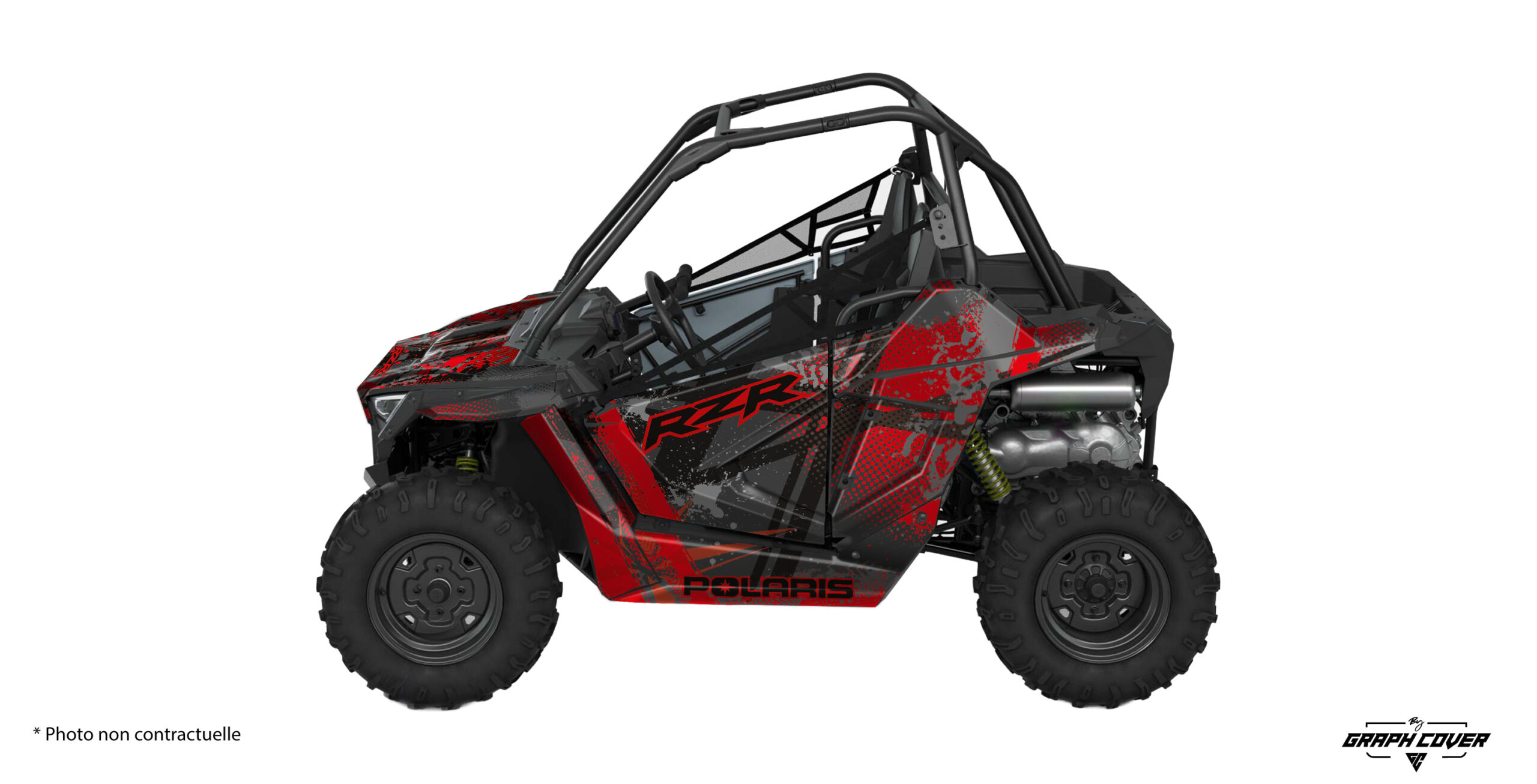 Kit-déco-POLARIS-RZR-200-EFI-2021-2025-Halftone-rouge-3D