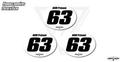 Ces plaques ovales autocollantes sont spécialement conçues pour les pilotes engagés sur une épreuve où le numéro est attribué pour une seule course.