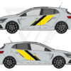 RMEG4RSSLASH Kit Stickers Racing Mégane design Slash bandes latérales sport noir jaune