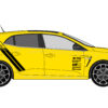 RMEG4RSTRACK3D Bandes latérales Mégane Trophy design Track : look Renault Sport racing, couleurs personnalisables, vinyles premium, finitions au choix. Pose intermédiaire.