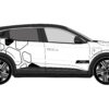 RMEGETECHHEXALINE3D Le Kit stickers Mégane E-Tech diamants Hexa Line apporte une touche graphique moderne et affirmée à la Renault Mégane E-Tech EV.