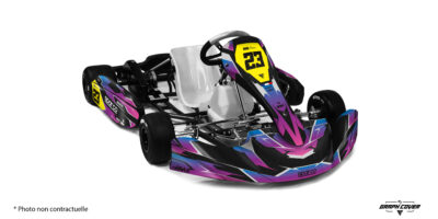 Stickers karting KG 506 design Speed : un kit déco racing, personnalisable et dynamique. Options vinyle et finitions au choix pour un kart au style unique.