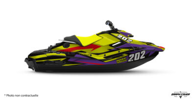 Kit stickers Spark Trixx Nerox : design anguleux et sportif pour Sea-Doo Spark Trixx, avec options de personnalisation et finitions au choix.
