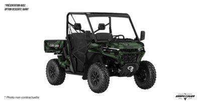 Déco Can Am Traxter HD11 Stealth : style camouflage discret, personnalisation avancée et finition premium pour un SSV robuste et unique.