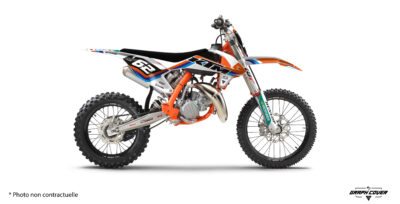 Kit déco KTM SX 85 Heritage : style racing vintage, version fonds de plaques ou full, personnalisation complète et finitions premium.