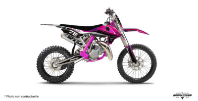 Kit déco KTM 85 SX Ripit : version fonds de plaques ou full, personnalisation pilote, vinyle premium 100 microns et finition 340 microns.