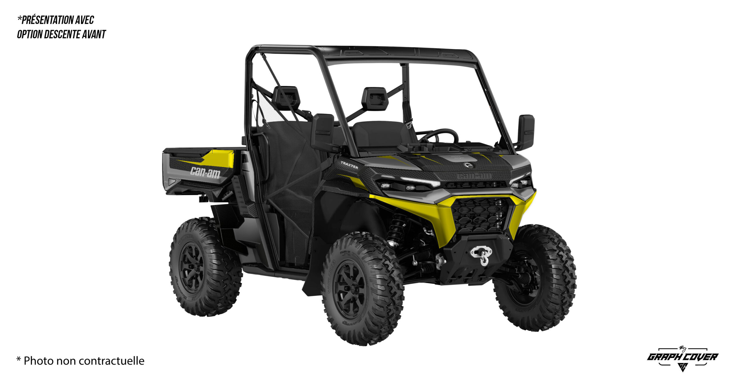 kit-déco-Can-Am-Traxter-HD11---26+-Pulse-jaune-3D Kit déco Traxter HD11 Pulse : design moderne, options de personnalisation et rendu durable pour votre SSV Can-Am.