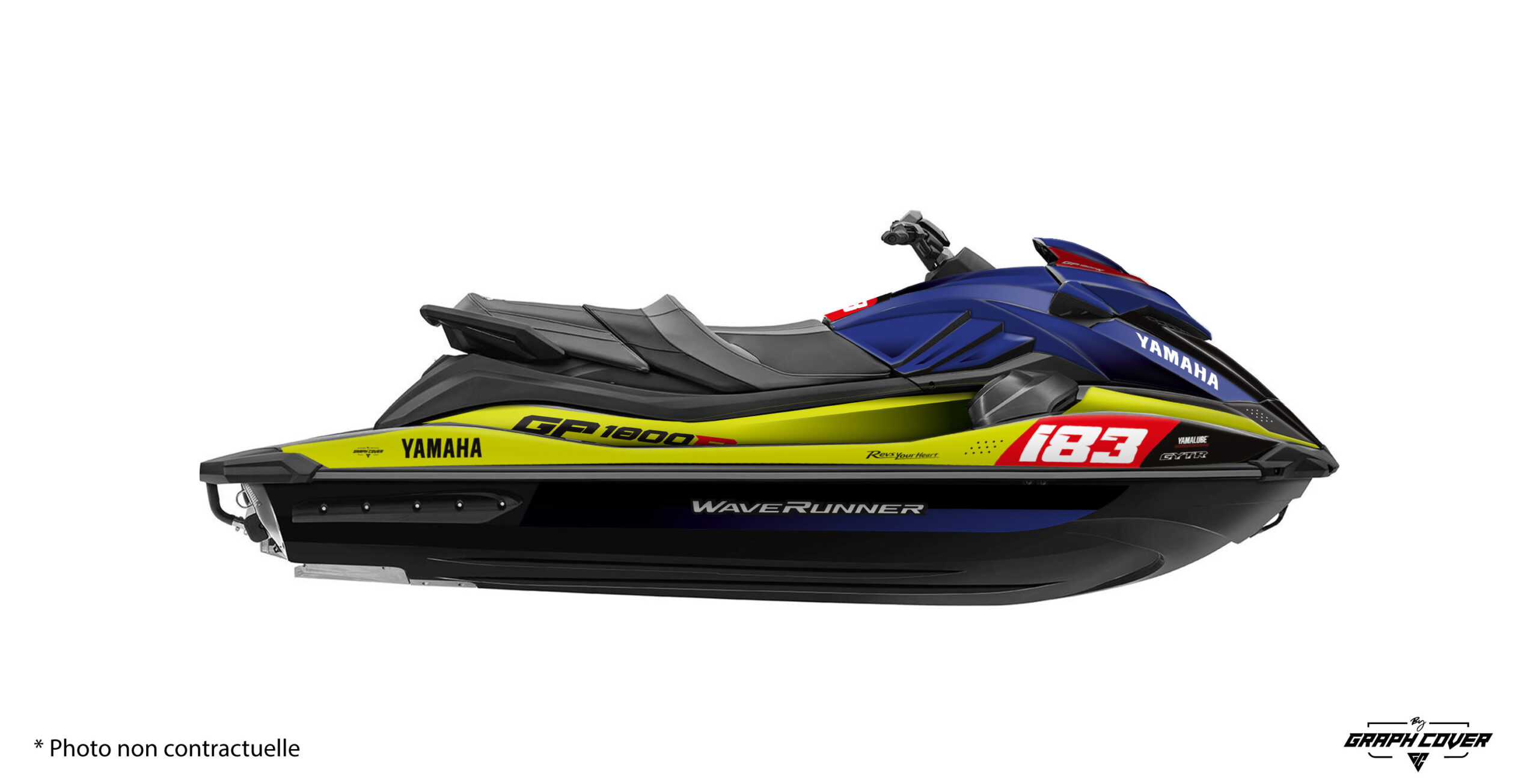 Kit-déco-Yamaha-GP-1800-SVHO-Waverunner-2021-Targ-Bleu-Pistache_3D Kit déco jetski GP1800 Targ. Design racing avec logos Yamaha, GP1800.... Fabrication française sur mesure avec nombreuses options de personnalisation.