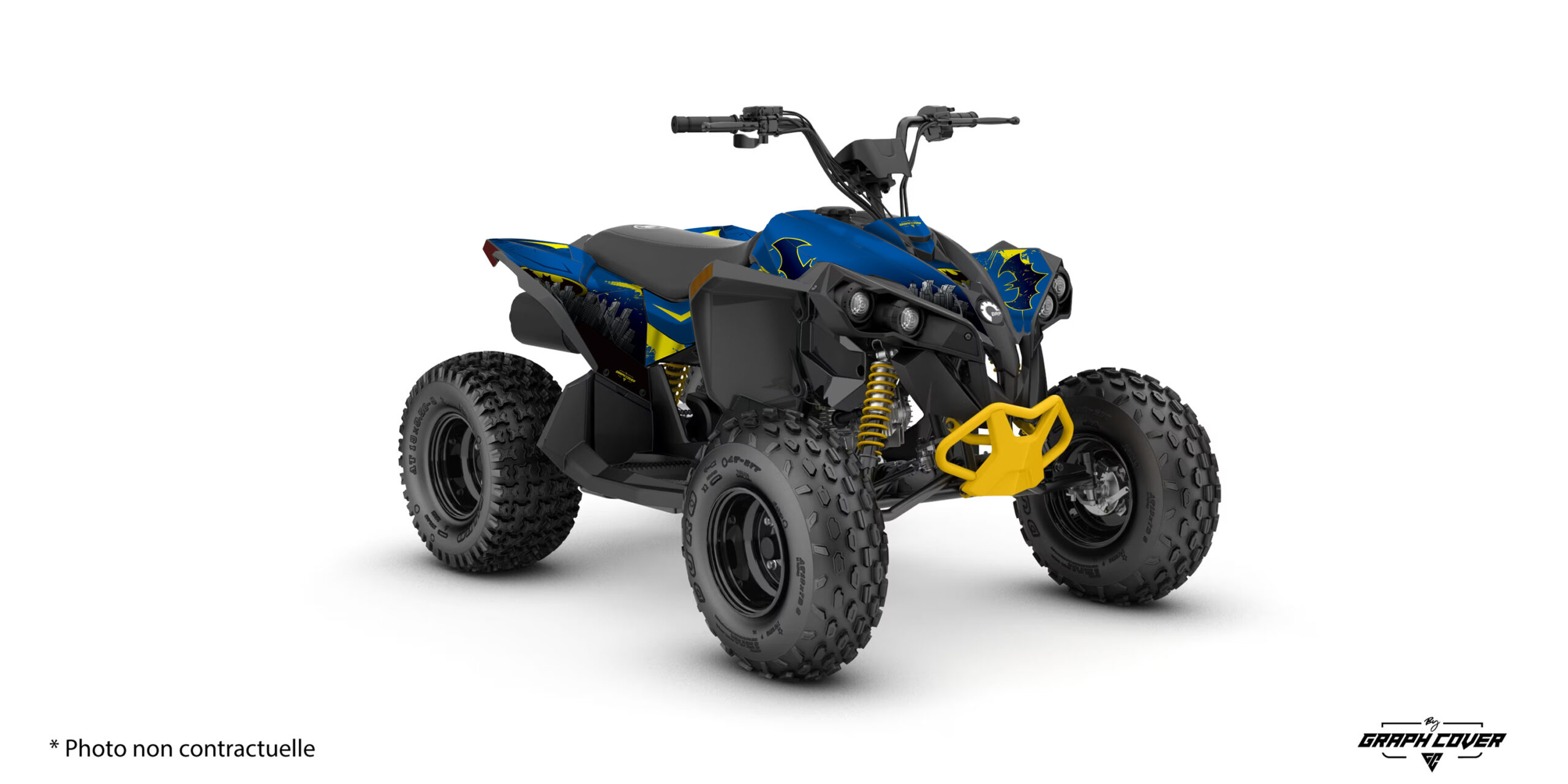 kit-déco-CANAM-Renegade-70---110-2023+-Thr-Bat-bleu-3D Quad Renegade 110 The Bat : kit déco inspiré de l'univers des super-héros, fabrication française, personnalisation et vinyle premium compatible Renegade 70.