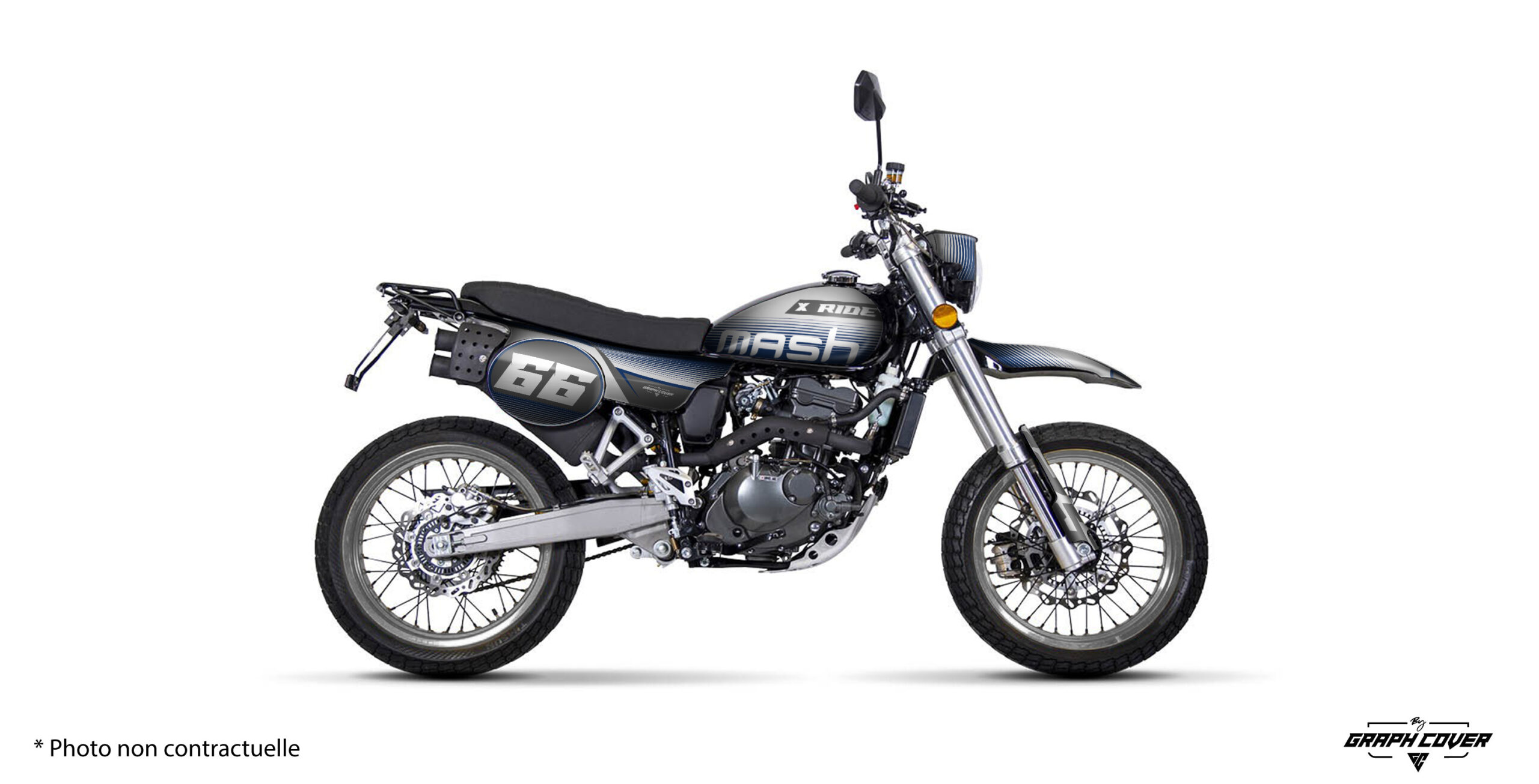 Kit déco Mash X-Ride 125 Line bleu noir et gris – Graph Cover