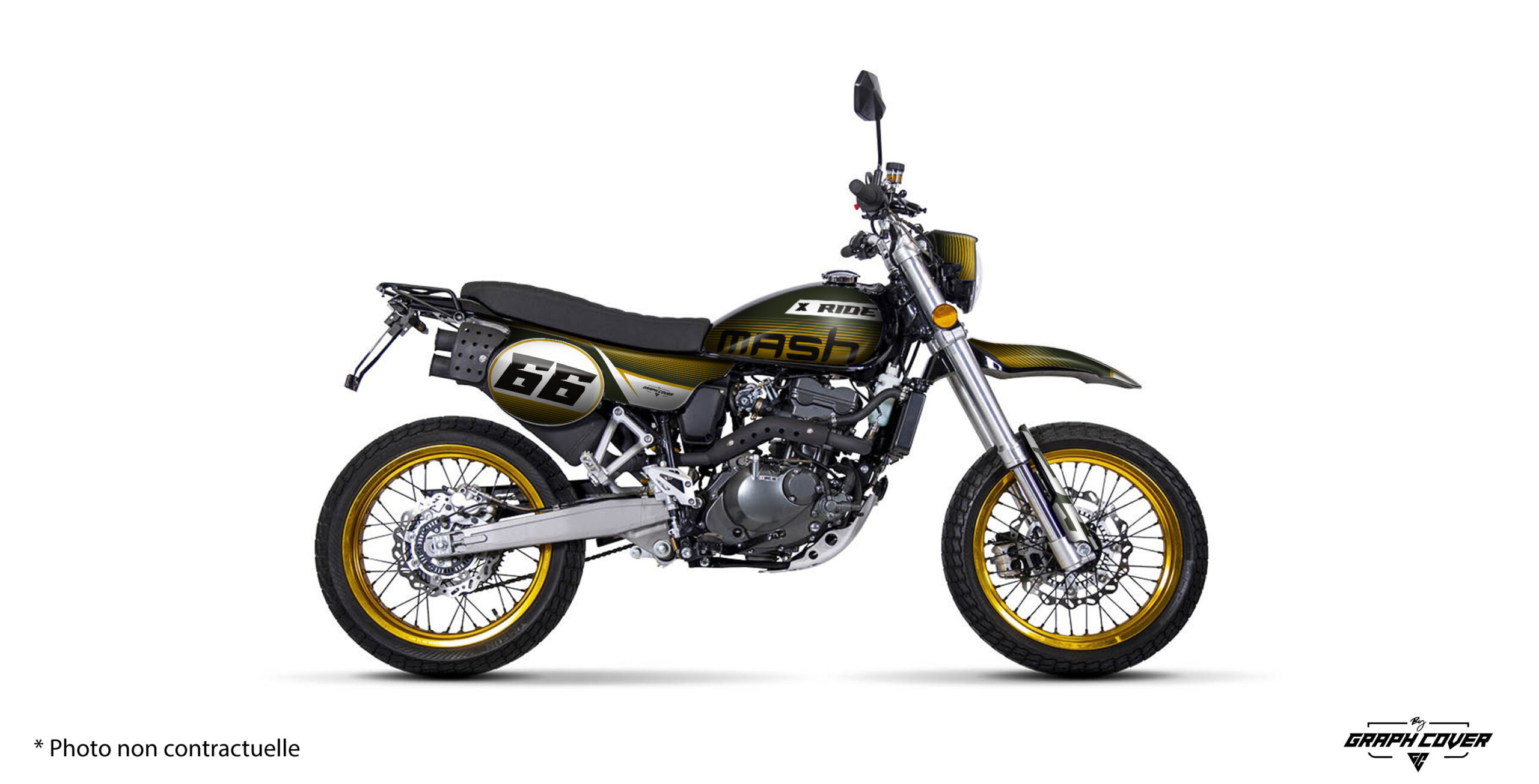 Kit déco Mash X-Ride 125 Line or et noir – Style vintage