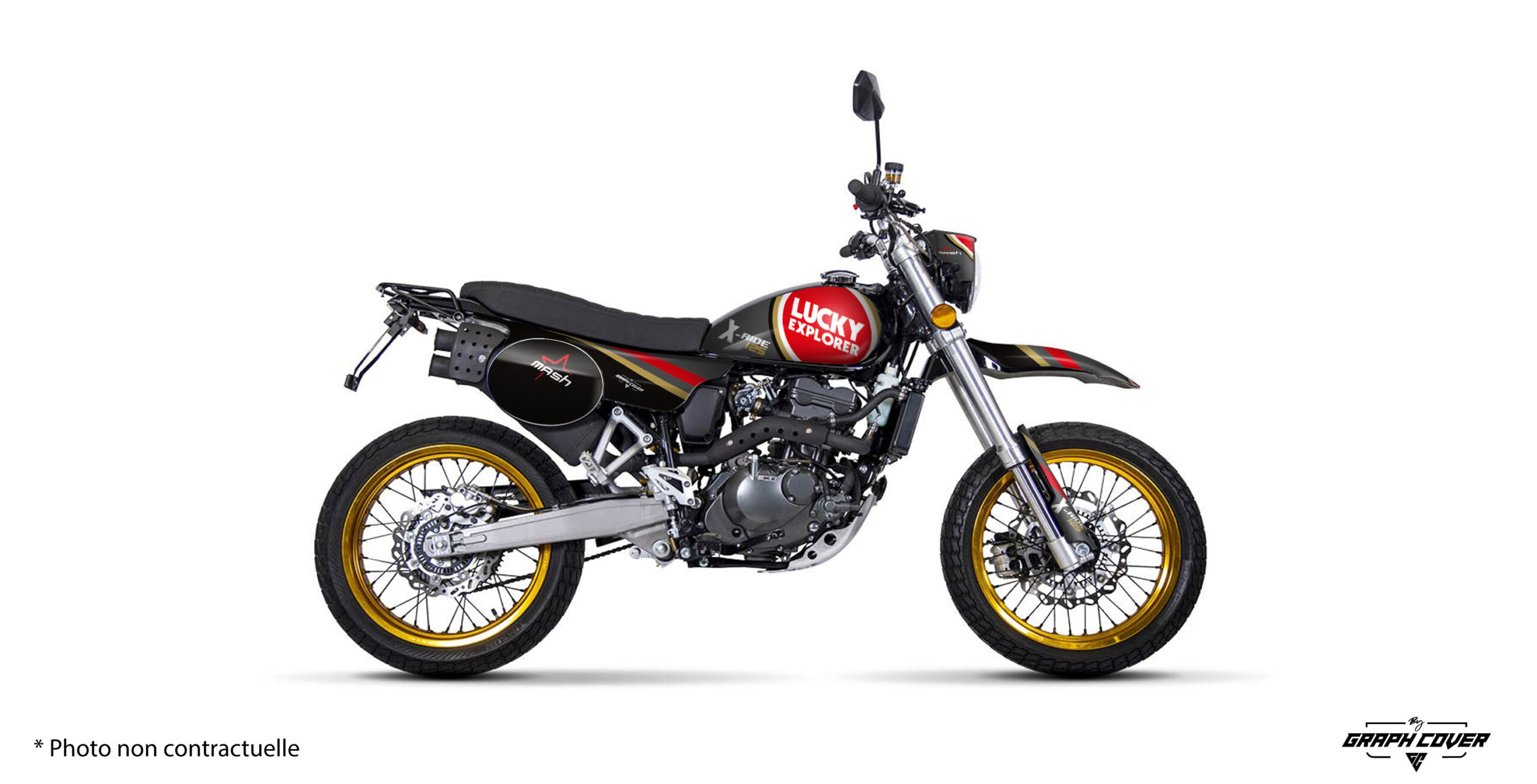 Kit déco Mash X-Ride 125 Lucky gris noir rouge et or – Graph Cover