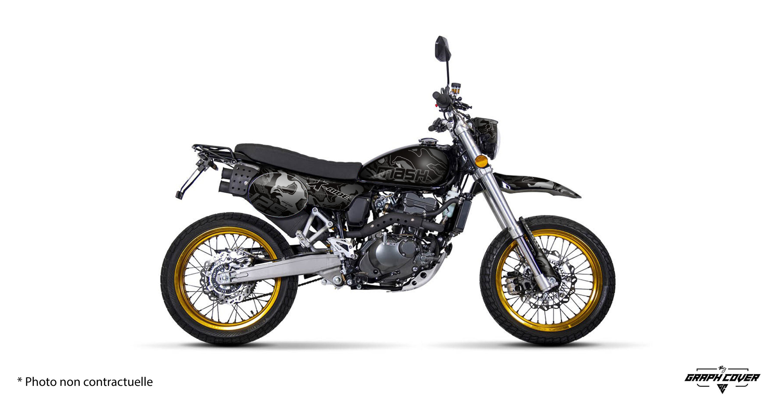 Stickers X-Ride 125 Camo gris et noir – Kit déco Mash Graph Cover