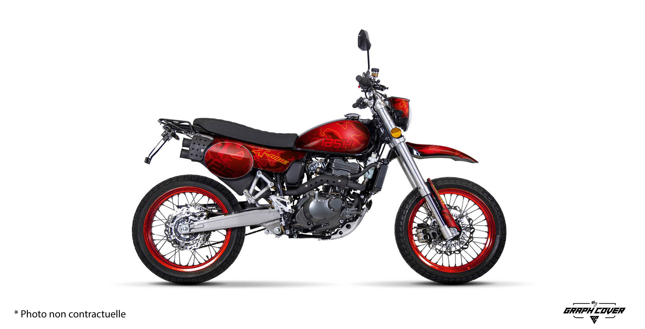 Stickers X-Ride 125 Camo rouge et noir – Décoration moto Mash
