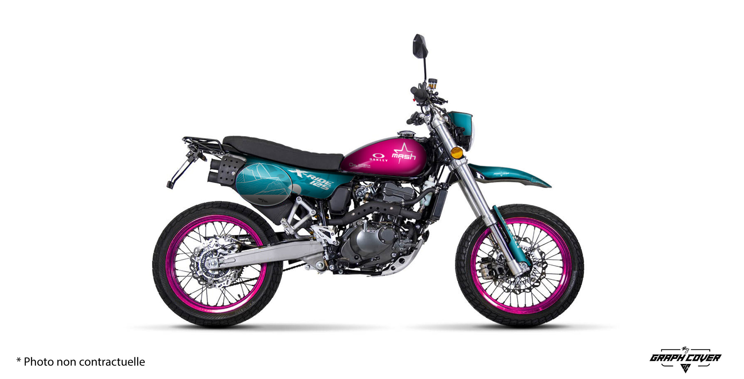 Mash-XRide-125-Sandstorm-Turquoise_3D Stickers Mash X-Ride 125 Sandstorm turquoise et rose – Kit déco moto